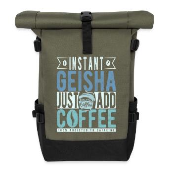 Instant Geisha Just Add Coffee - Roll Top Backpack - olive/black - Front