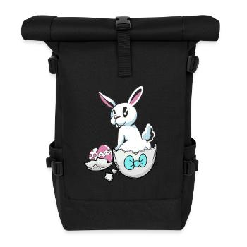 Pâques lapin coquille d’oeuf oeufs oeufs de Pâques oeufs d’enfant oeuf - Sac à dos roll top - noir - Devant