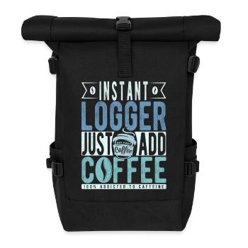 Enregistreur instantané Il suffit d’ajouter du café - Sac à dos roll top - noir - Devant