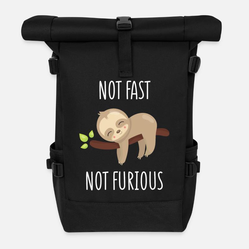 Not Fast, Not Furious - Roll Top Backpack - black