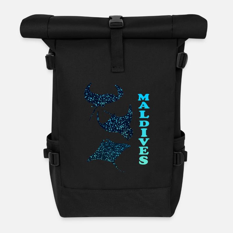 Mantarochen Malediven Manta Ray Maldives - Rolltop Rucksack - Schwarz