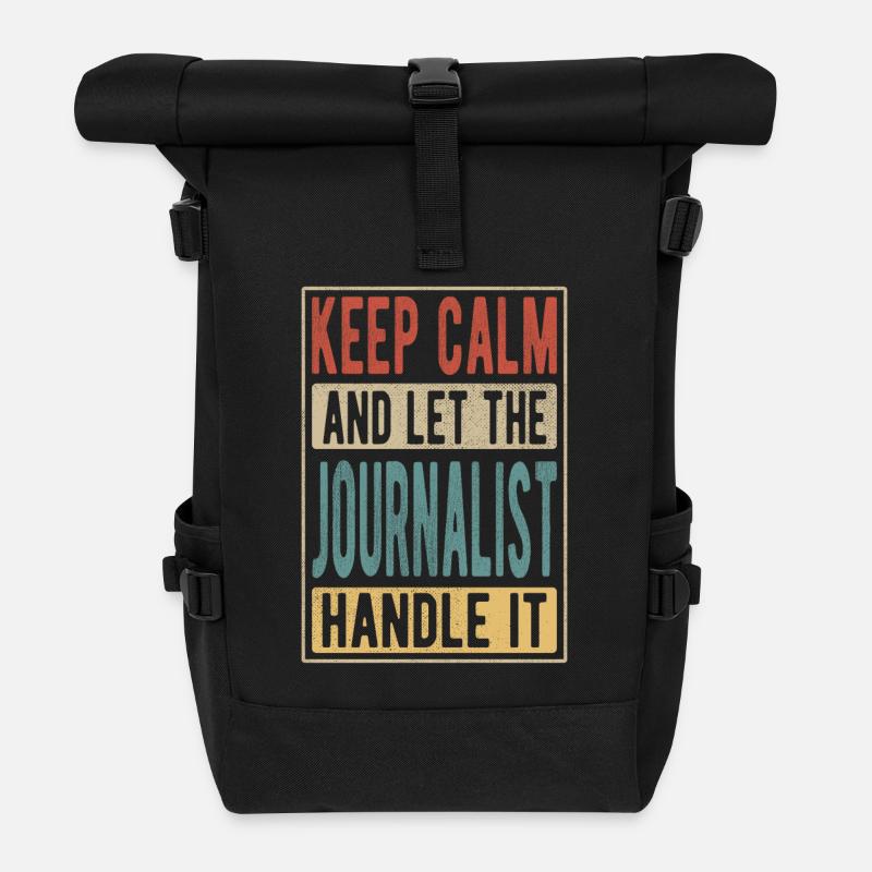 Journalisten-Retro-Geschenk - Rolltop Rucksack - Schwarz