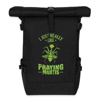 I just really like praying Mantis - Rolltop Rucksack - Schwarz - Vorne