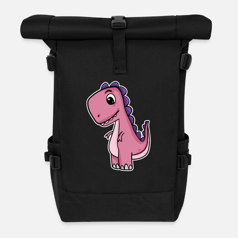 Dino Dinosaurier - Rolltop Rucksack - Schwarz