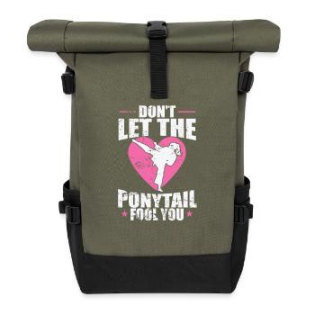 Karaté, ne vous laissez pas tromper par la queue de cheval - Sac à dos roll top - olive/noir - Devant