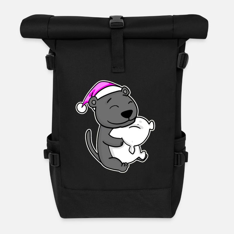 Schwarzer Panther Müde Ausschlafen Schlafen Rosa - Rolltop Rucksack - Schwarz