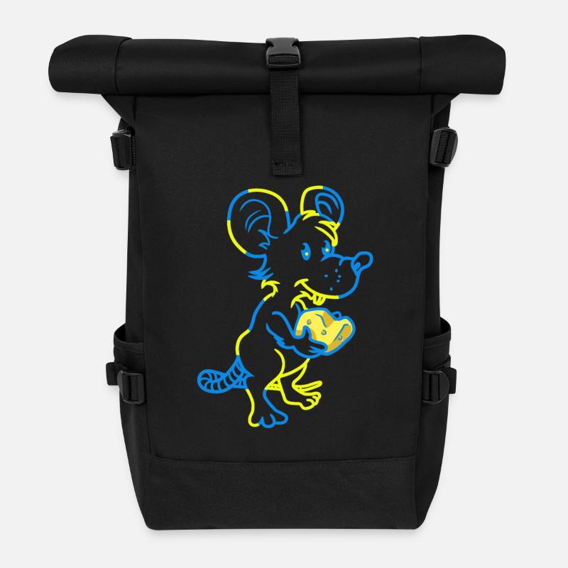 Maus Nager Haustiere Käse Tierfreund - Rolltop Rucksack - Schwarz