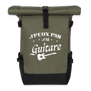 Je Peux Pas J ai Guitare - Sac à dos roll top - olive/noir - Devant