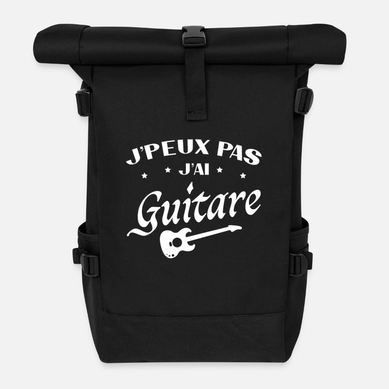I can't I guitar - Roll Top Backpack - black