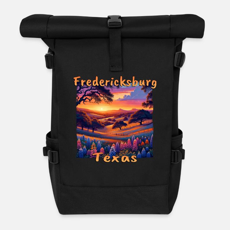 Sunset in Fredericksburg: Deutsche Community - Rolltop Rucksack - Schwarz