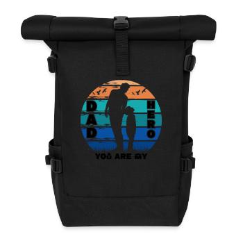 Dad you are my hero - Rolltop Rucksack - Schwarz - Vorne