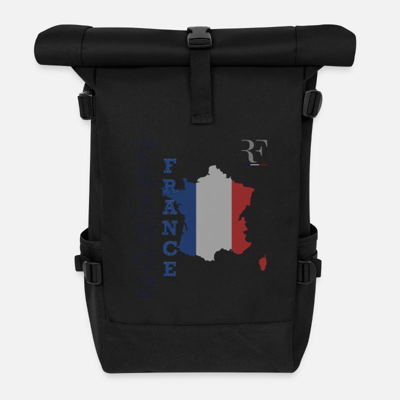 Drapeau Français Style et Patriotisme - Sac à dos roll top - noir