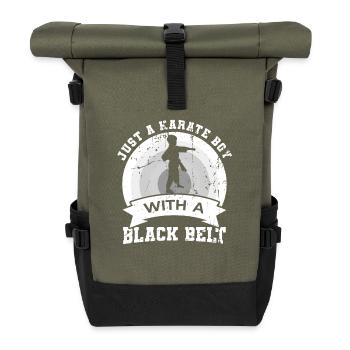 Karate Boy - Roll Top Backpack - olive/black - Front