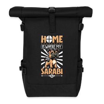 Zuhause - Persischer Hirtenhund Qhadrejooni - Rolltop Rucksack - Schwarz - Vorne