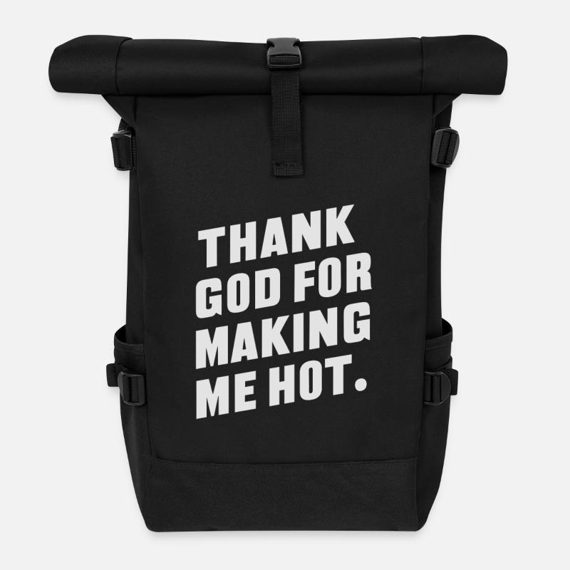 Thank god for making me hot - Roll Top Backpack - black