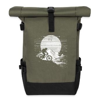 Mountain Biker Sketch - Roll Top Backpack - olive/black - Front