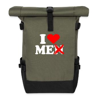 I Love Me Men Ich Liebe Mich Selbstliebe Frauen - Rolltop Rucksack - Olive/Schwarz - Vorne