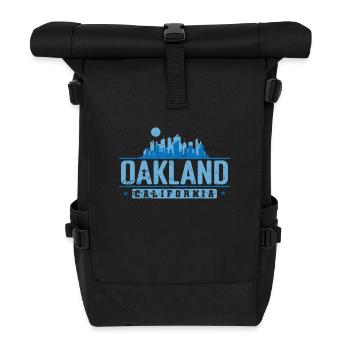 Oakland, California, a city in California - Roll Top Backpack - black - Front