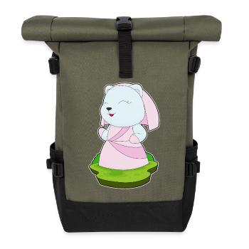 Polar Bear Bridal Wedding Dress Wedding - Roll Top Backpack - olive/black - Front