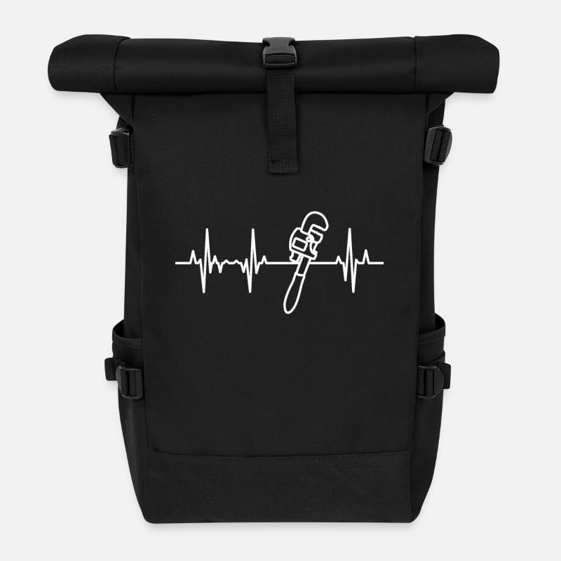 Rohrzange Herzschlag - Rolltop Rucksack - Schwarz