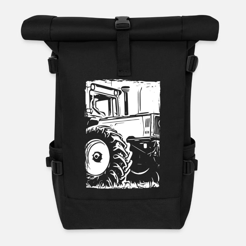 Traktor MB-trac Abdruck - Rolltop Rucksack - Schwarz