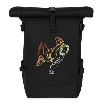 Retro Breakdancer Sketch - Roll Top Backpack - black - Front