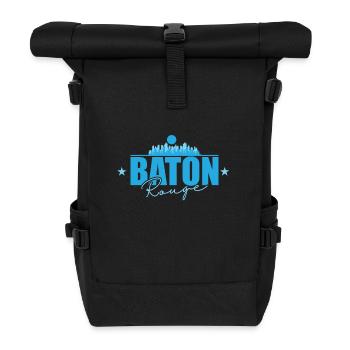 Baton Rouge Stadt im Bundesstaat Louisiana - Rolltop Rucksack - Schwarz - Vorne