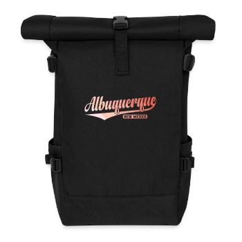 Albuquerque Stadt im Bundesstaat New Mexico - Rolltop Rucksack - Schwarz - Vorne