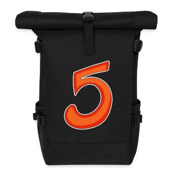 5 - Roll Top Backpack - black - Front