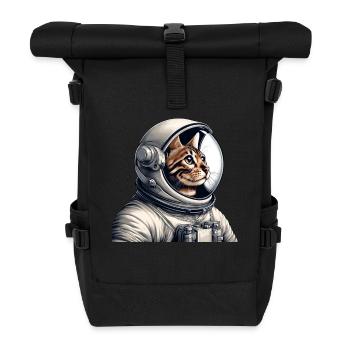 Bengalkatze Astronaut Weltraum Abenteuer - Rolltop Rucksack - Schwarz - Vorne