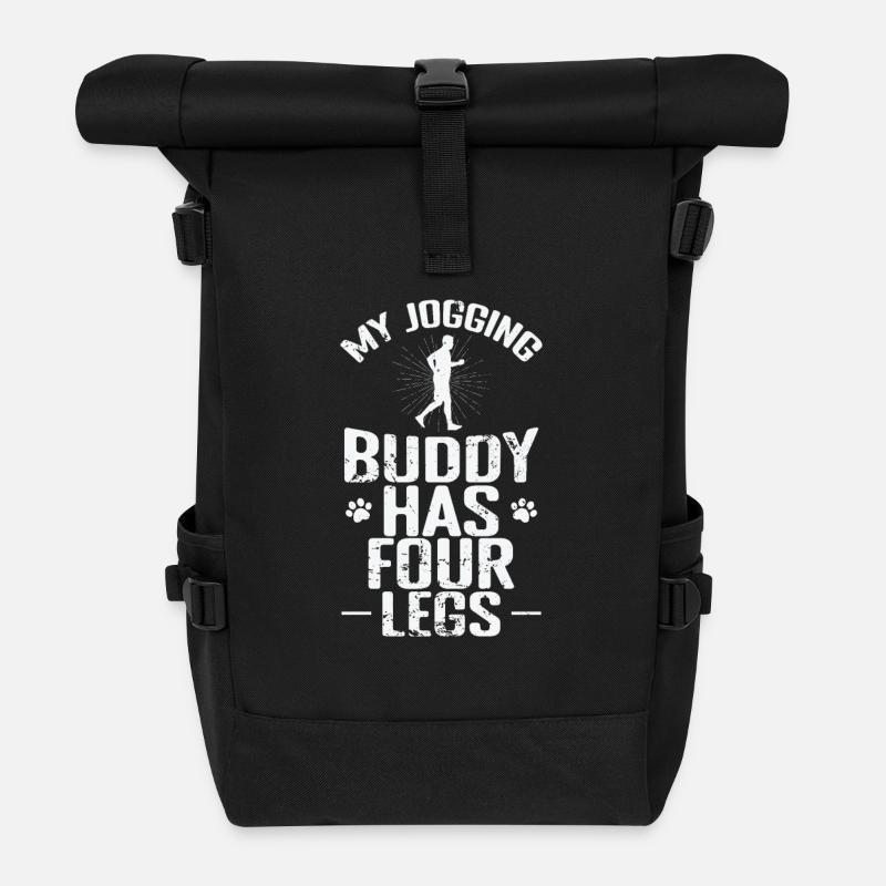 My Jogging Buddy has Four Legs - Rolltop Rucksack - Schwarz