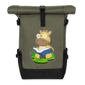 Lunettes de livre nerd girafes - Sac à dos roll top - olive/noir - Devant