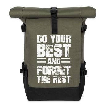 Faites de votre mieux et oubliez le reste - Sac à dos roll top - olive/noir - Devant