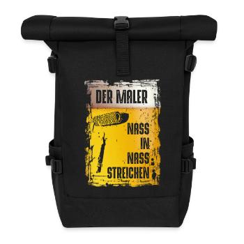 Der Maler | Nass in Nass Streichen! - Rolltop Rucksack - Schwarz - Vorne