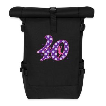 40th Birthday in Seventies Style - Roll Top Backpack - black - Front