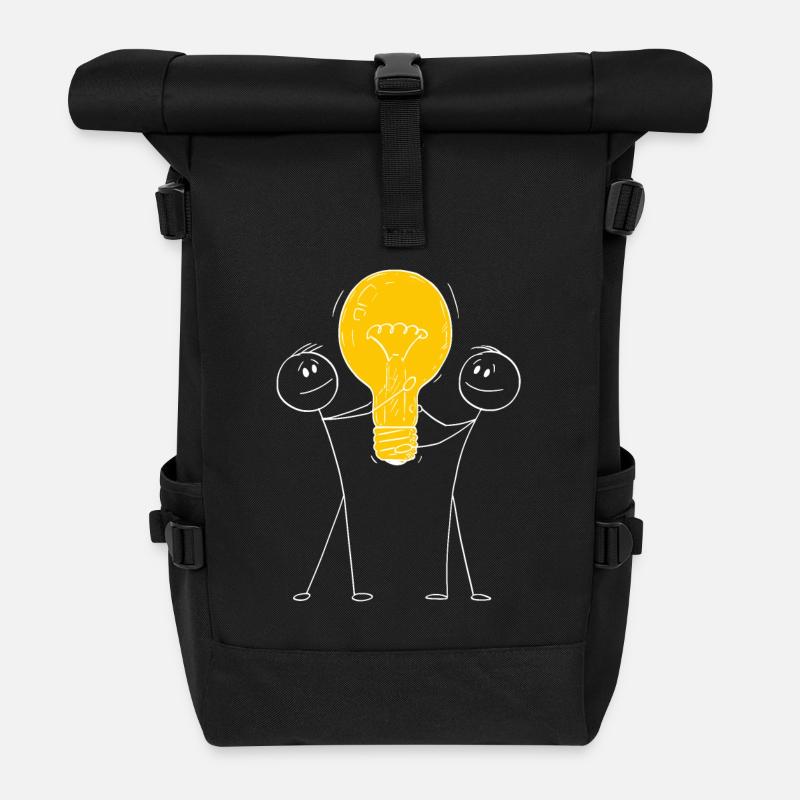 Inneres Licht erhellt das Äußere - Rolltop Rucksack - Schwarz
