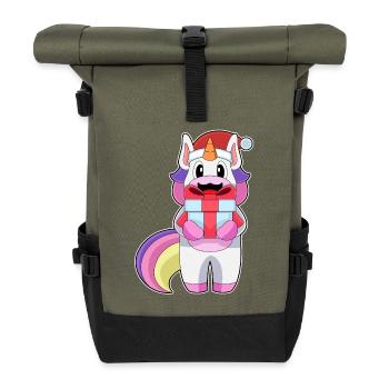 Forfait Noël Licorne - Sac à dos roll top - olive/noir - Devant