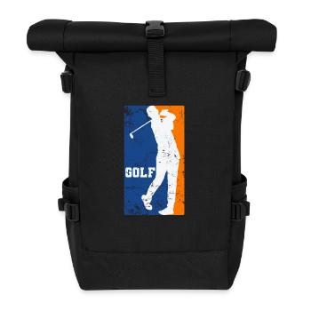 Golf Abschlag Eisen Trendsport Abschlag Golfball - Rolltop Rucksack - Schwarz - Vorne