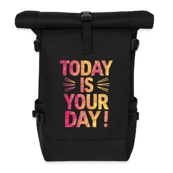 Aujourd’hui, c’est votre jour Attitude positive - Sac à dos roll top - noir - Devant