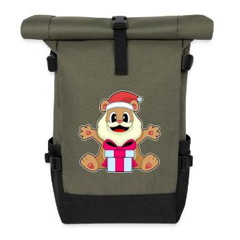 Forfait Noël ours - Sac à dos roll top - olive/noir - Devant