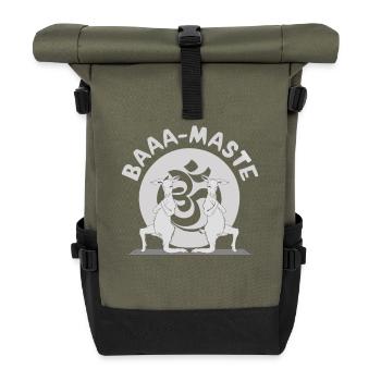 Baaa-Maste Goats Yoga Relaxation - Roll Top Backpack - olive/black - Front