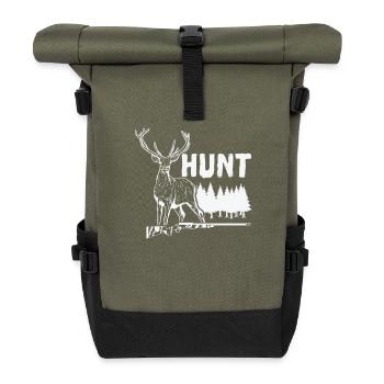 Hunt Deer Hunt Wild Animals - Roll Top Backpack - olive/black - Front