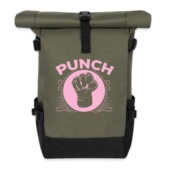 Muay Thai « Punch » Poing Rose - Sac à dos roll top - olive/noir - Devant