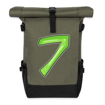 7 - sieben grün - Rolltop Rucksack - Olive/Schwarz - Vorne