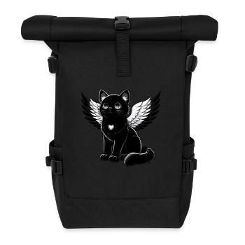 Ailes d’ange chat noir Style gothique - Sac à dos roll top - noir - Devant