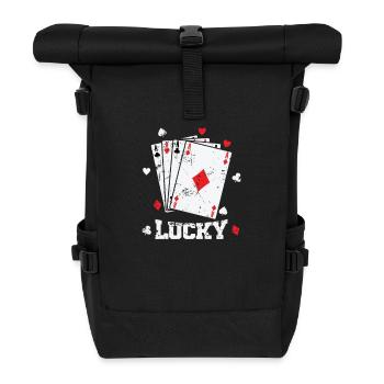 Lucky Card Game Skat Poker - Roll Top Backpack - black - Front