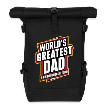 World's Greatest Dad - Keine Anleitung Nötig - Rolltop Rucksack - Schwarz - Vorne