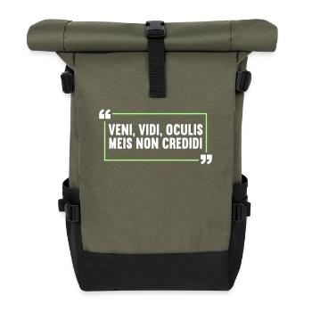 Lateinisch Lustiger Latein Spruch - Rolltop Rucksack - Olive/Schwarz - Vorne