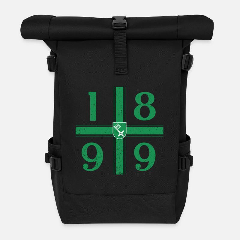 Bremen Fußball mit Kreuz - Rolltop Rucksack - Schwarz