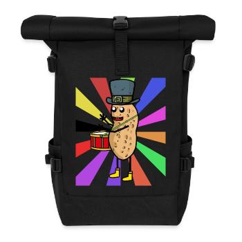 Erdnuss Trommler Geburtstag Geburtstagsgeschenk - Rolltop Rucksack - Schwarz - Vorne